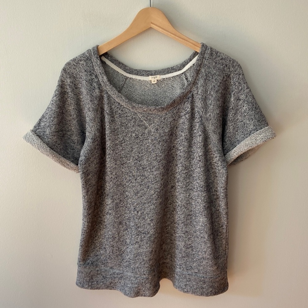 J. Crew Heather Gray Short-Sleeve Sweatshirt